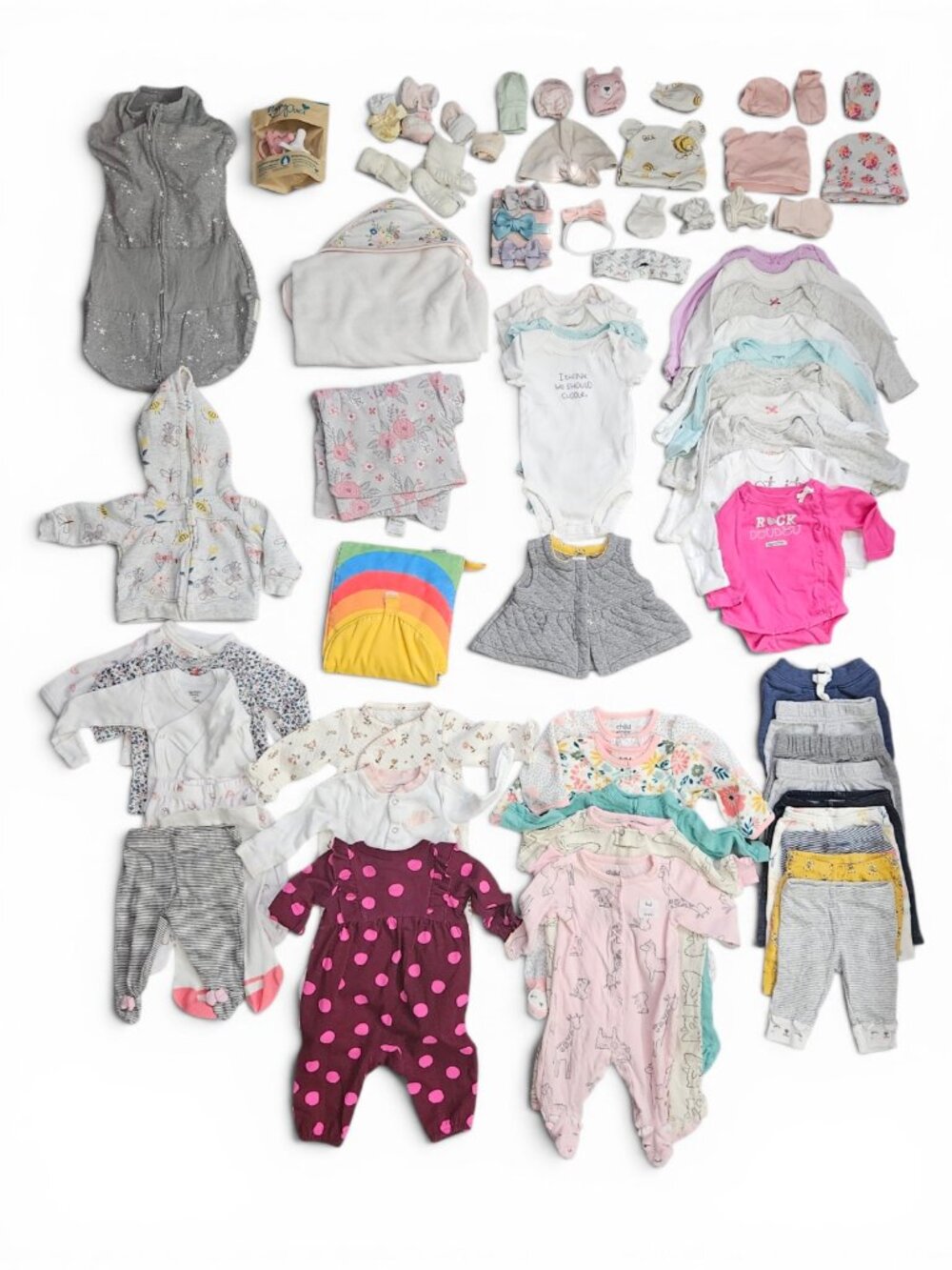 Baby Girl Newborn NB Wardrobe Lot 51 Pcs